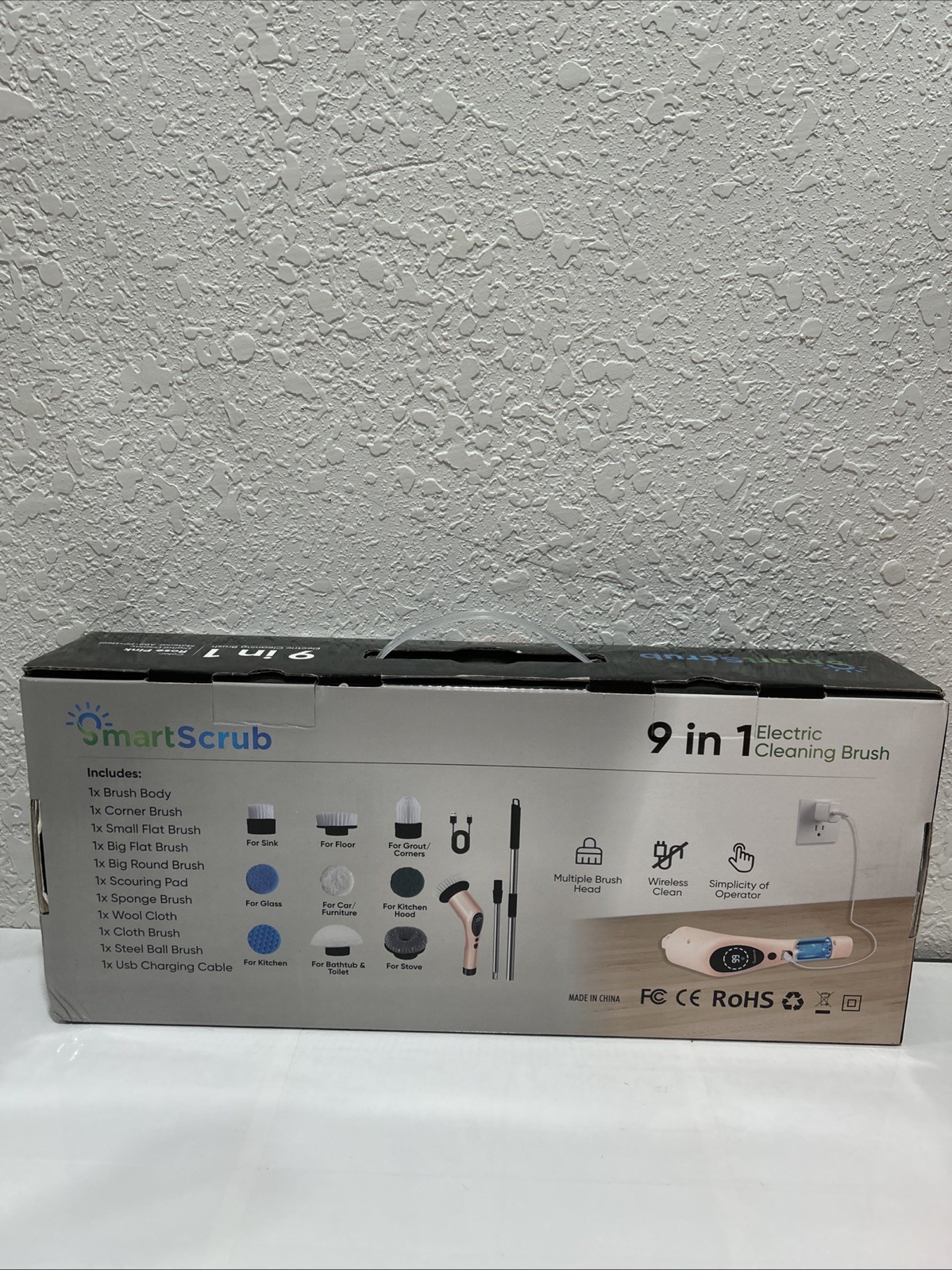 Smart Sceub Electric 9in1 Cleaning Brush Rose Pink New In Box