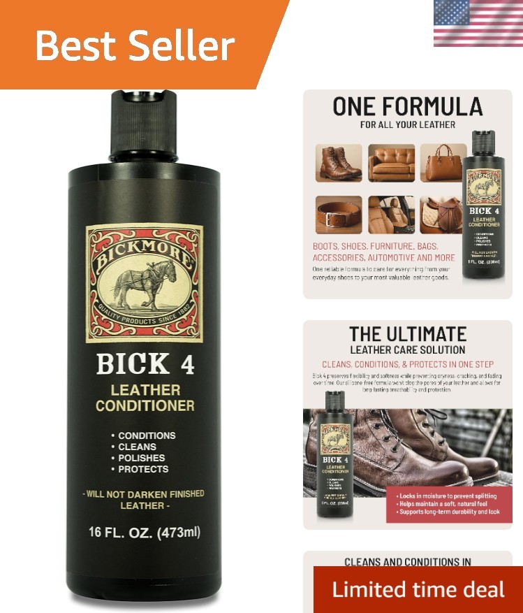 Bick 4 Leather Conditioner & Cleaner 16oz – Preserves & Polishes All Leather