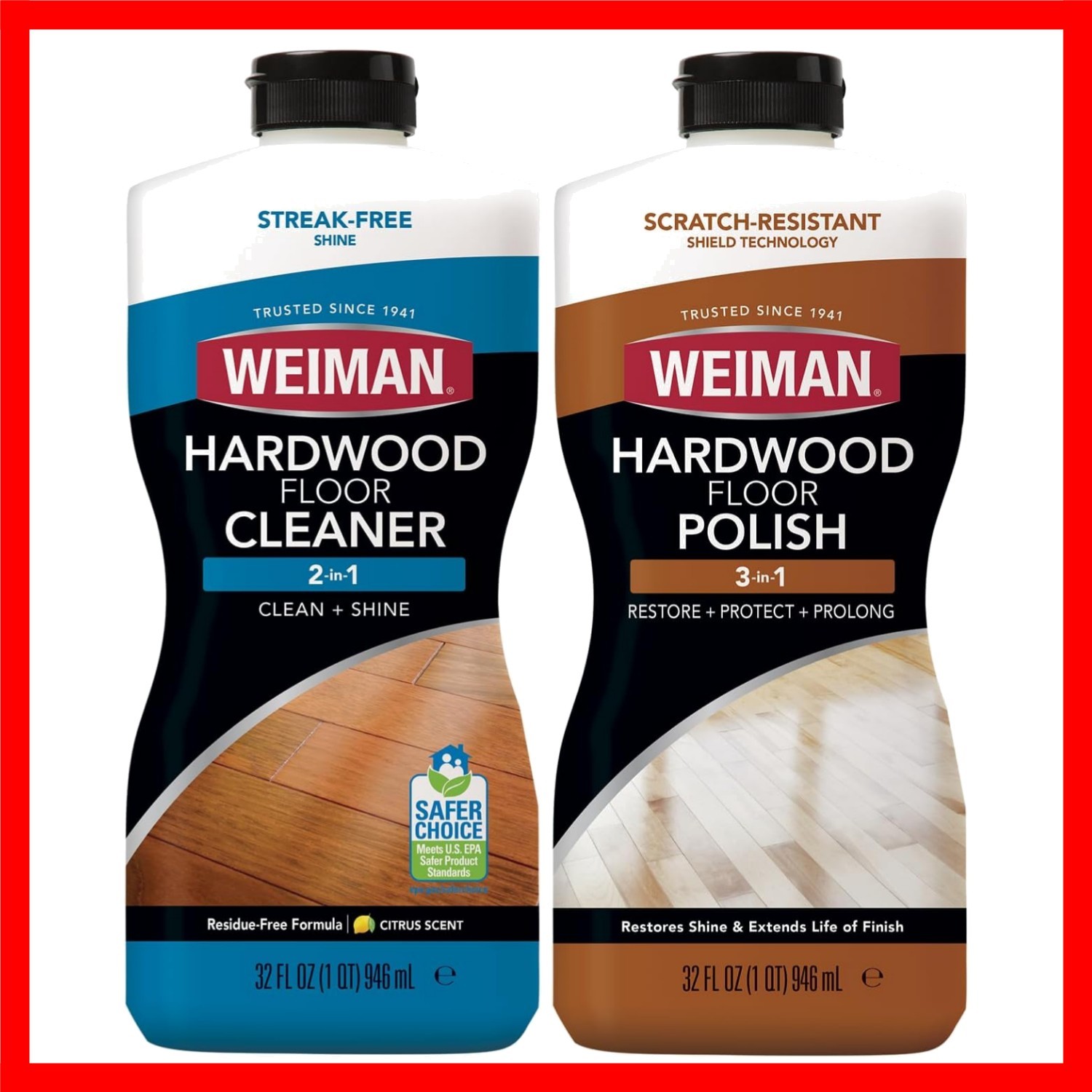 Restore & Shine Hardwood Floor Kit: Cleaner & Polish Duo with Scratch Repair