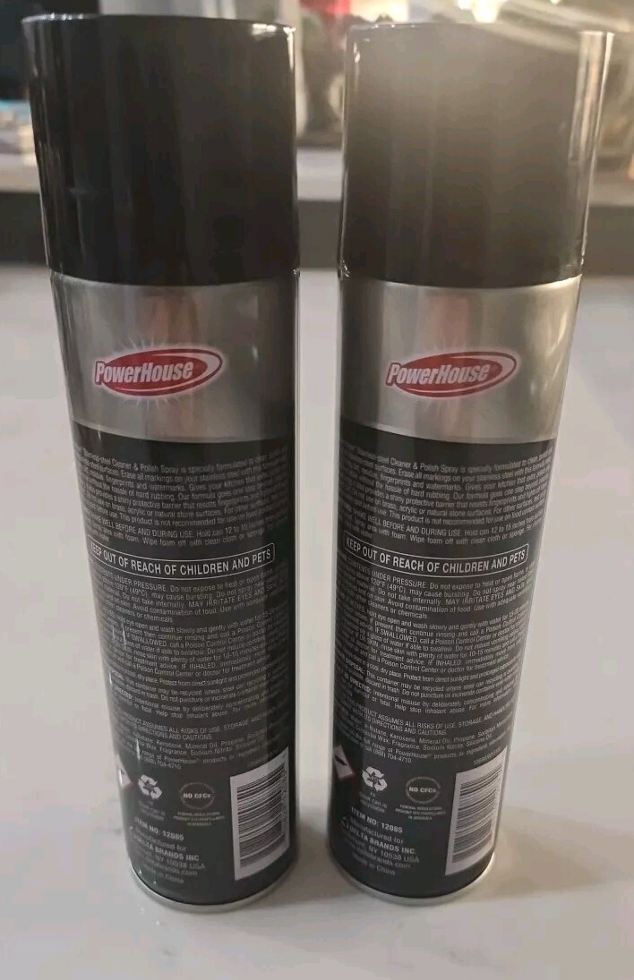 PowerHouse Streak Free Stainless Steel Cleaner & Polish, 8 oz – 2pk