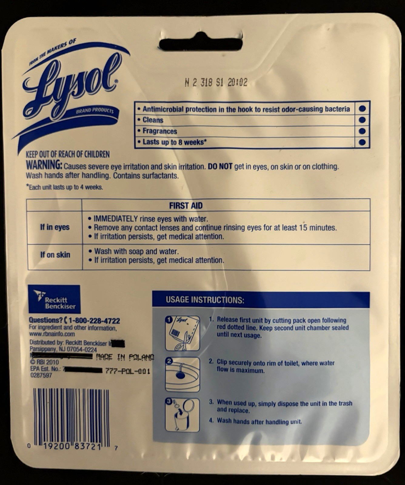 LYSOL NO MESS AUTOMATIC TOILET BOWL CLEANER, SET OF 2