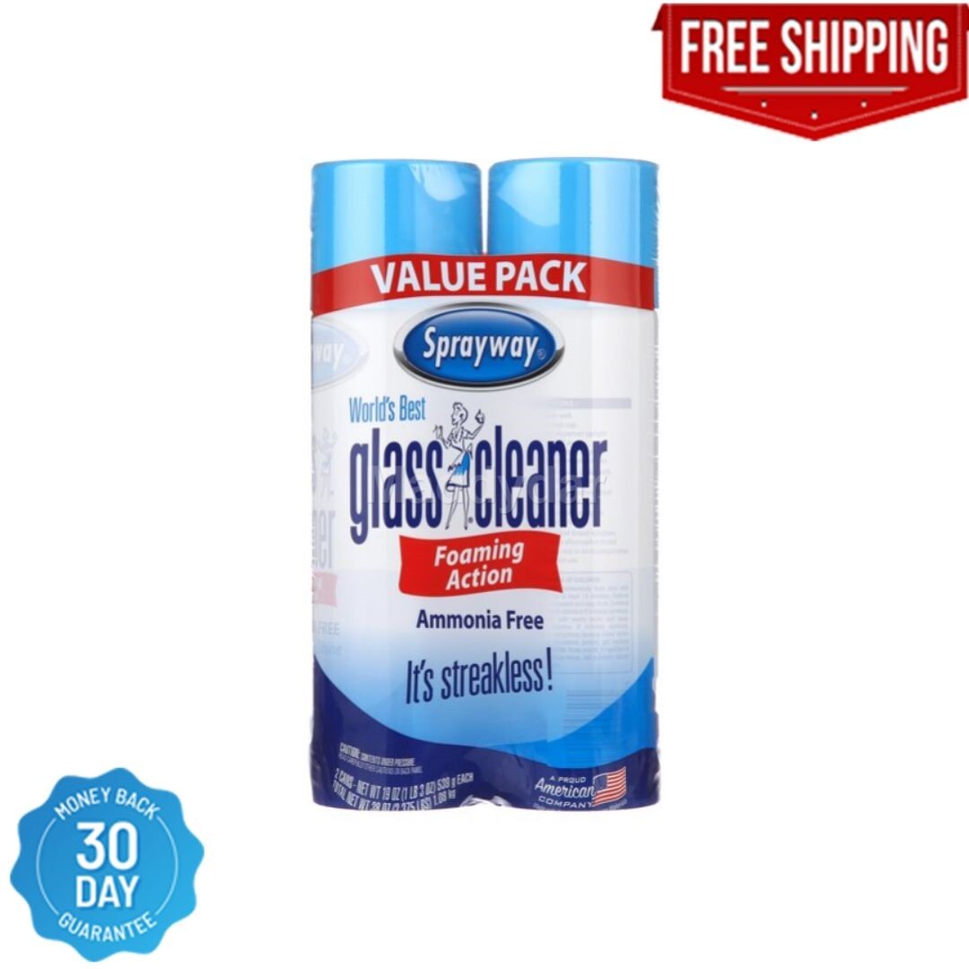 2 PACK Sprayway World’s Best Glass Cleaner, Value Pack, 19 OZ