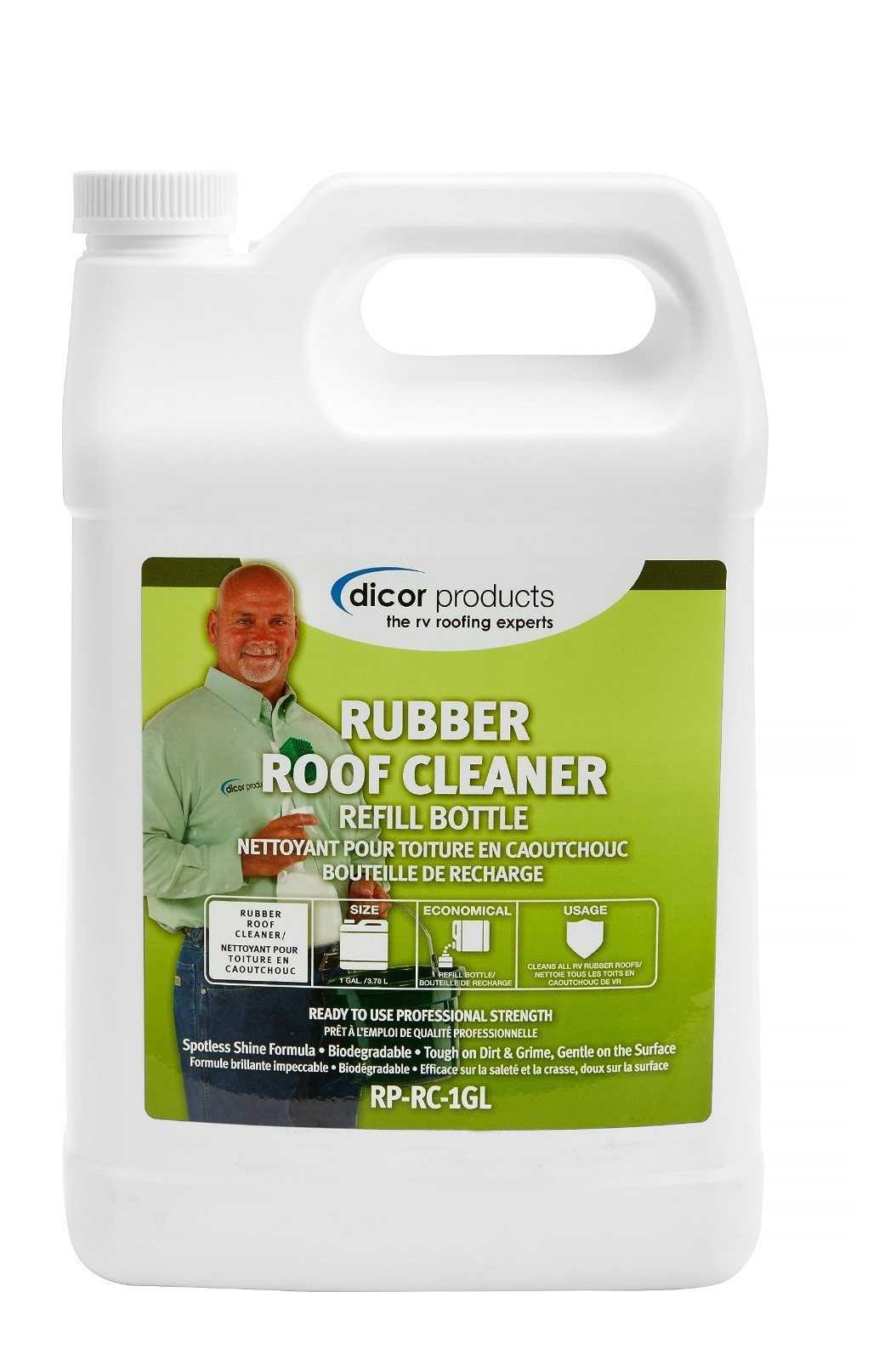 Deep Cleaning Rubber RV Roof Cleaner Spray Refill – 1 Gallon, White, Heavy Duty
