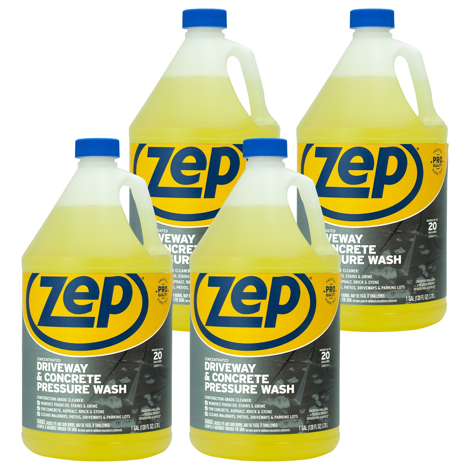 Zep Driveway and Concrete Pressure Wash Cleaner Concentrate – 1 Gal (Case of 4)