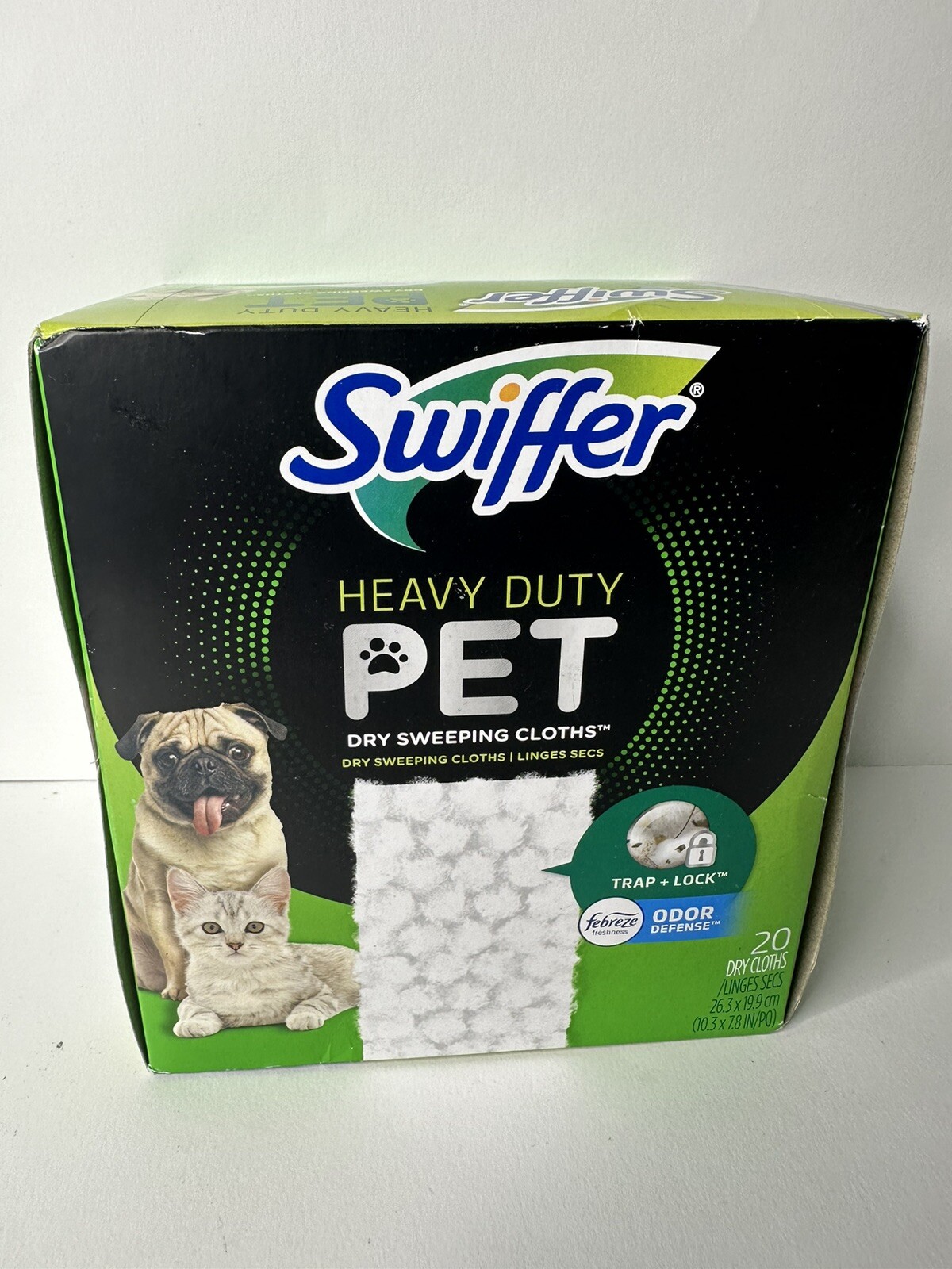 Sweeper Heavy Duty Pet Dry Refills, Febreze Odor Defense, 20 Ct Dry Pads