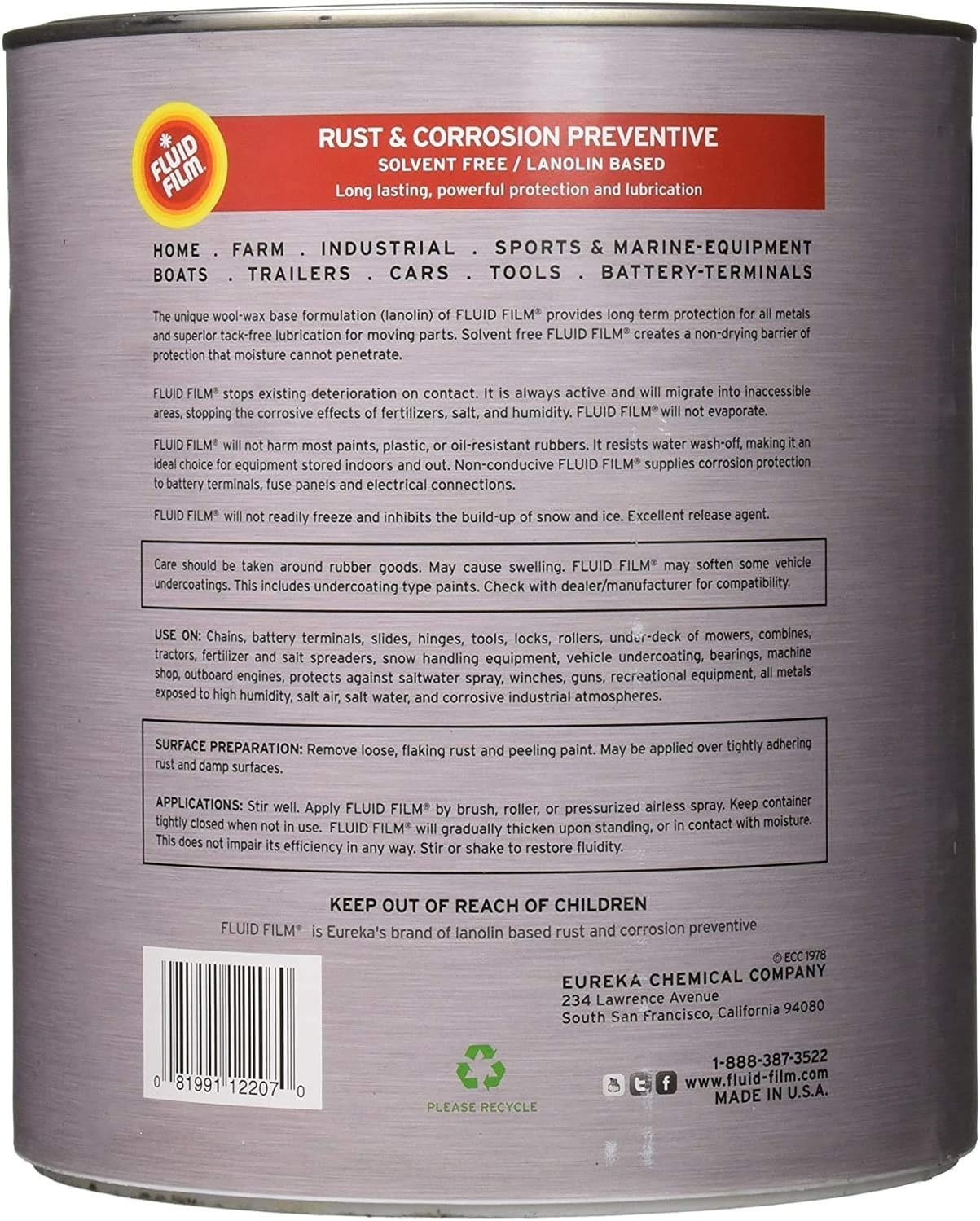 1Gal Fluid Film Can Rust Inhibitor Rust Prevention Anti Corrosion Rust Coating