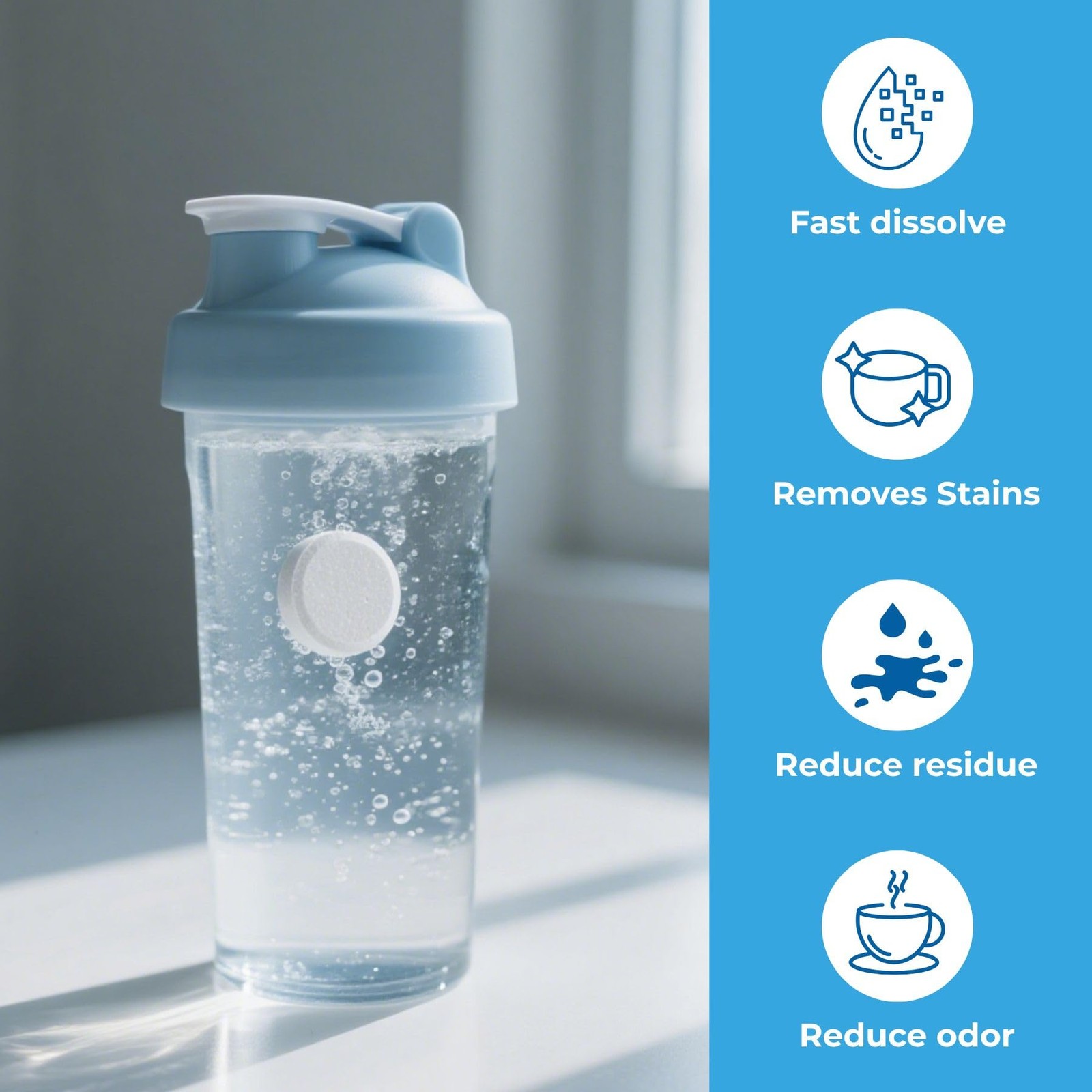 flowcheer Bottle Cleaning Tablets 36-Pack | Powerful & Odor-Control Formula |…