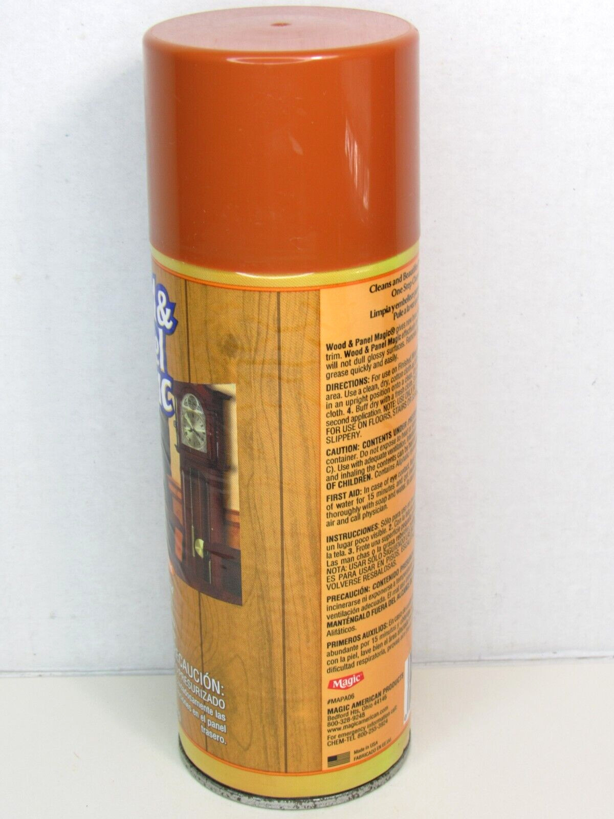Vtg Full Wood & Panel Magic One Step 13oz Aerosol Cleaner Spray Renew Luster NOS