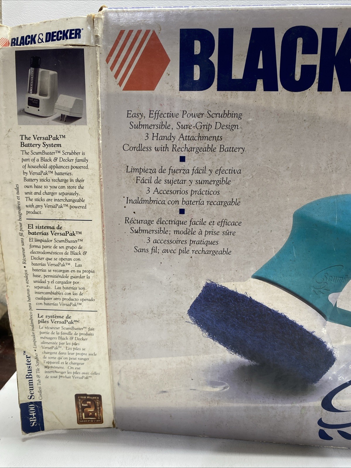 Black &Decker ScumBuster SB400 Cordless Scrubber Kit Blue VersaPak-Used-Open Box