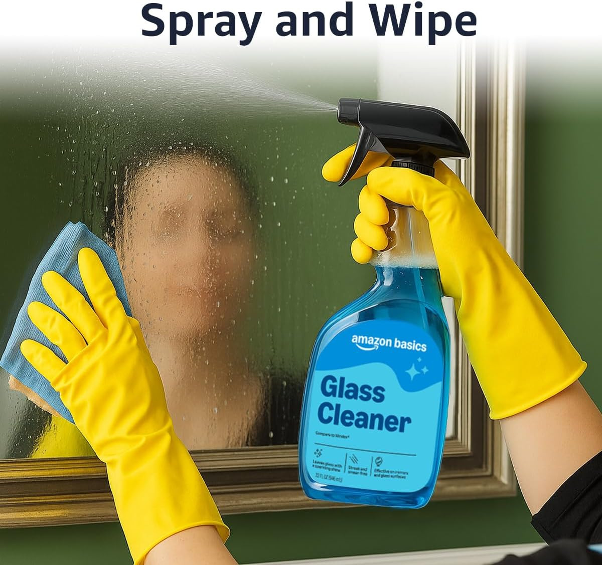 Glass Cleaner, Streak-Free Shine, 32 Fl Oz, Pack of 2 with 1 Sprayer