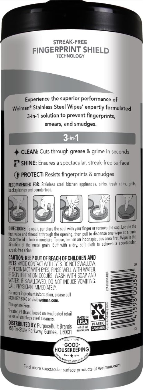 Stainless Steel Polish Wipes – 30 Count for Dirt and Grease Removal, Unscented