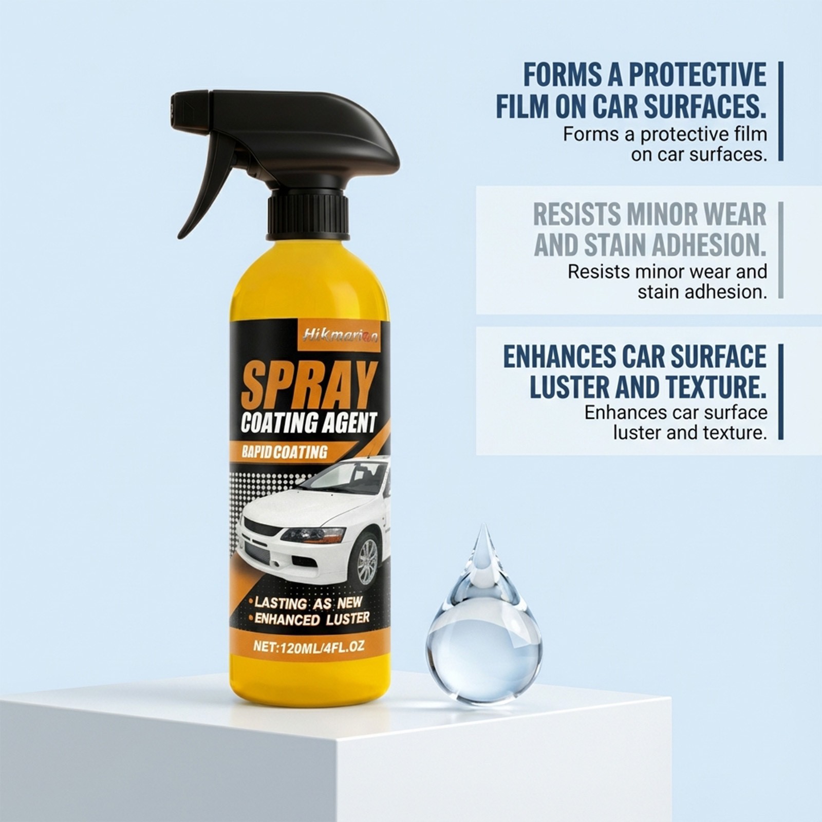 1/2/3x Spray Coating Agent For Cars, Nano Hydrophobic Ceramic Coating 120ml