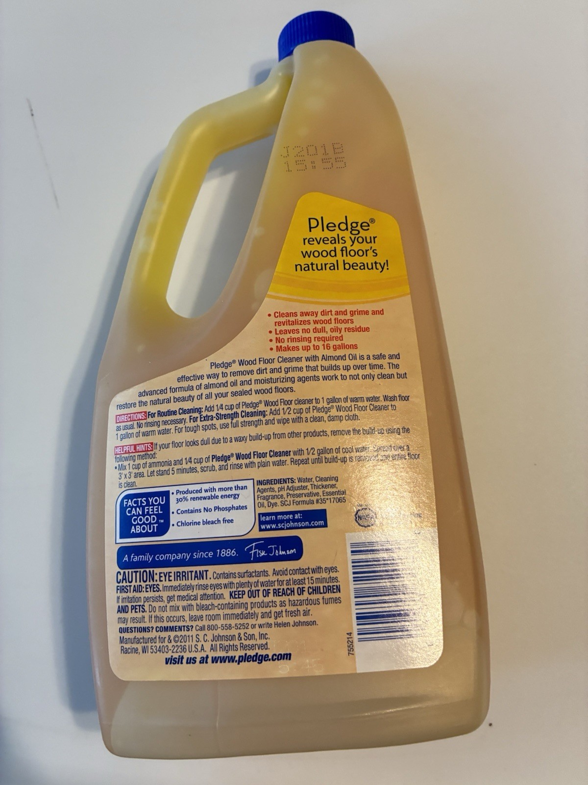 Pledge Floor Care Clean & Restore Wood Cleaner W/ Almond Oil Concentrated DISC