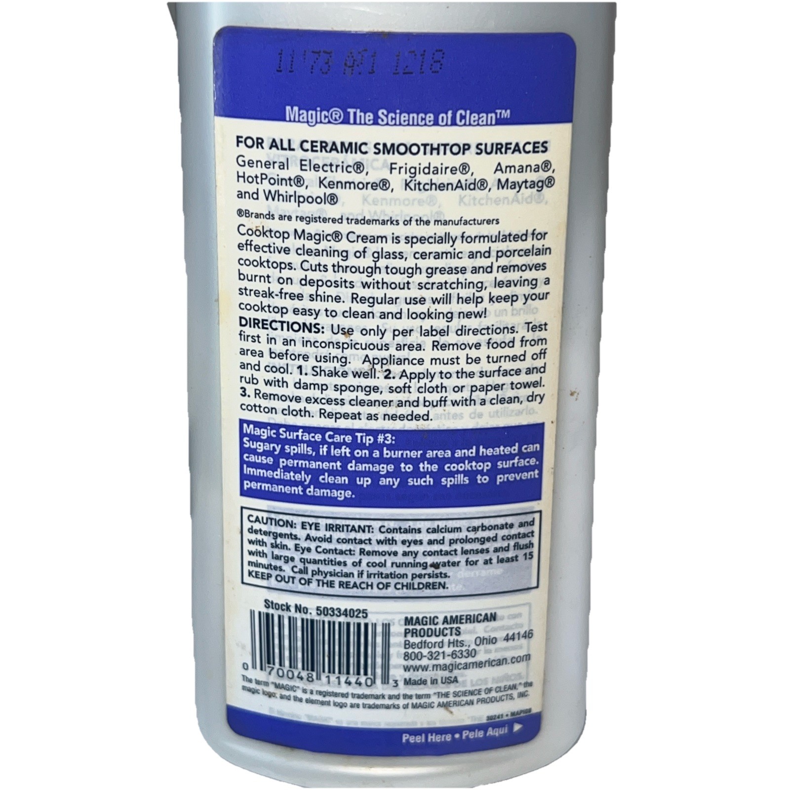 Magic Cooktop Magic Cleaner & Polish 16oz Ceramic Smooth Top Surfaces 60% Full
