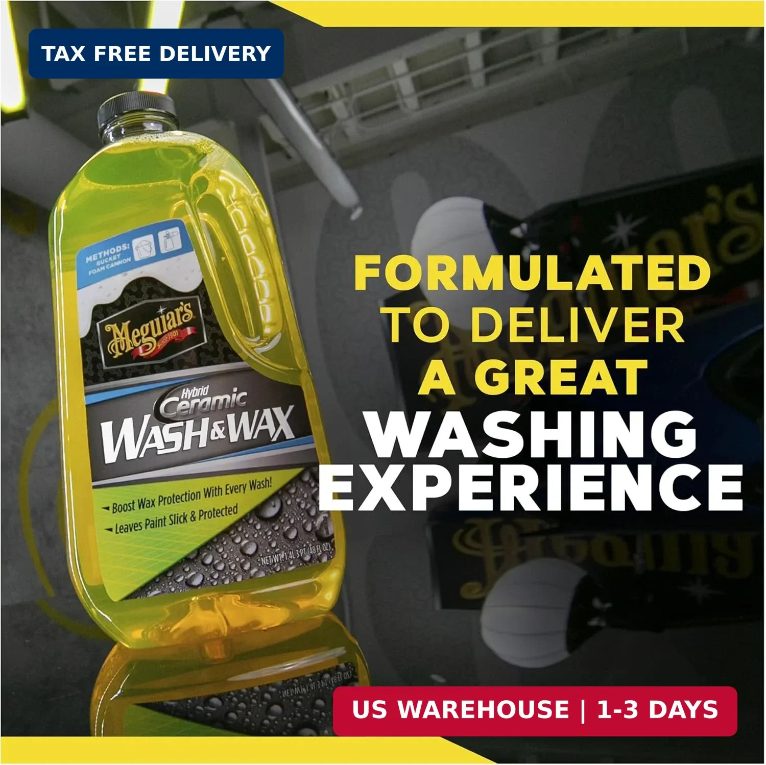Meguiar’s Hybrid Ceramic Wash & Wax – Sophisticated Car Wash Gently Cleans and A