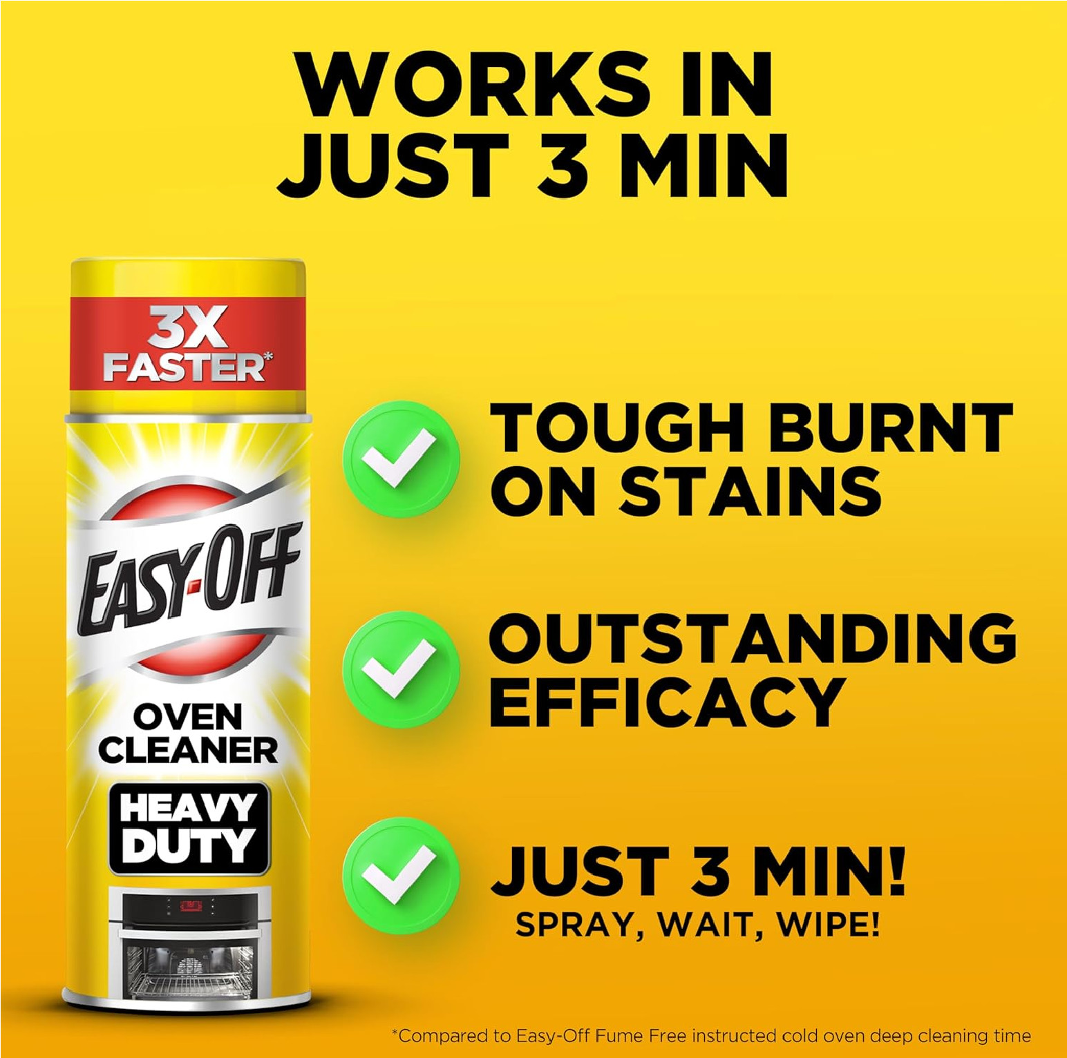 Easy-Off Heavy Duty Oven Cleaner Foam, Removes Grease & Burned-On Food, 14.5oz