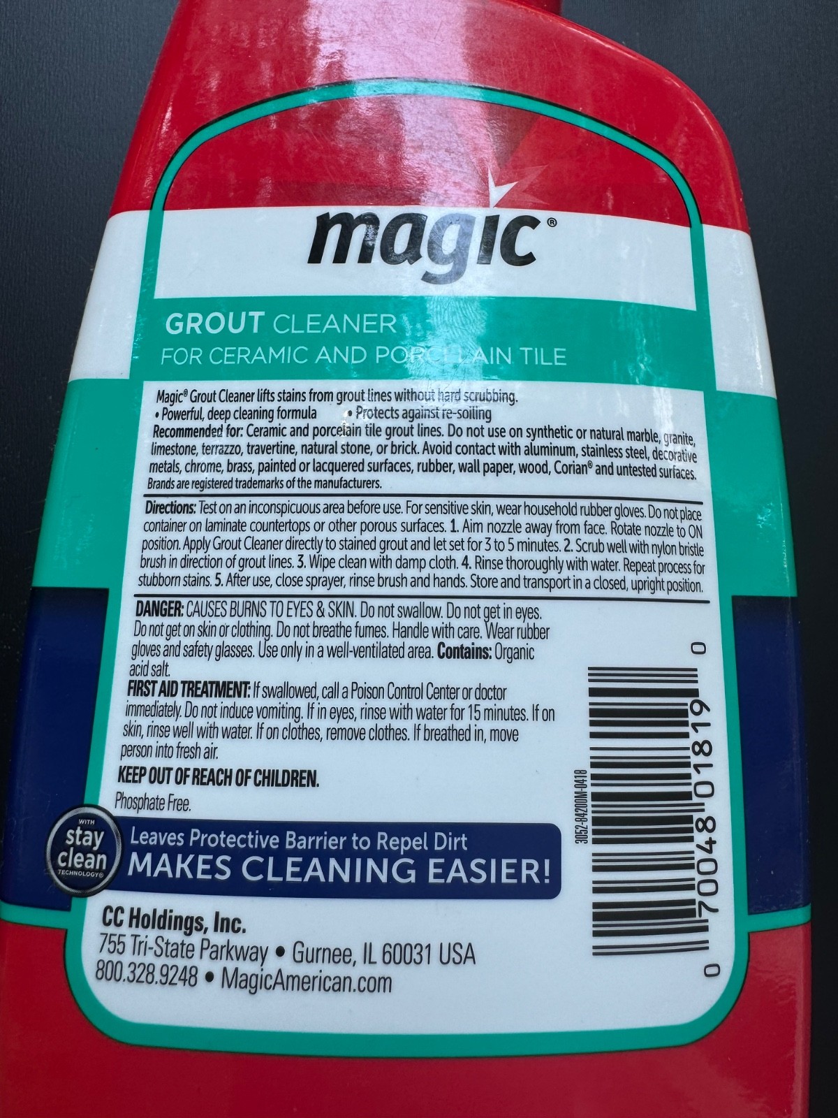 Magic Grout Cleaner For Ceramic And Porcelain Tile, 30 fl oz, Lot Of 2 Bottles