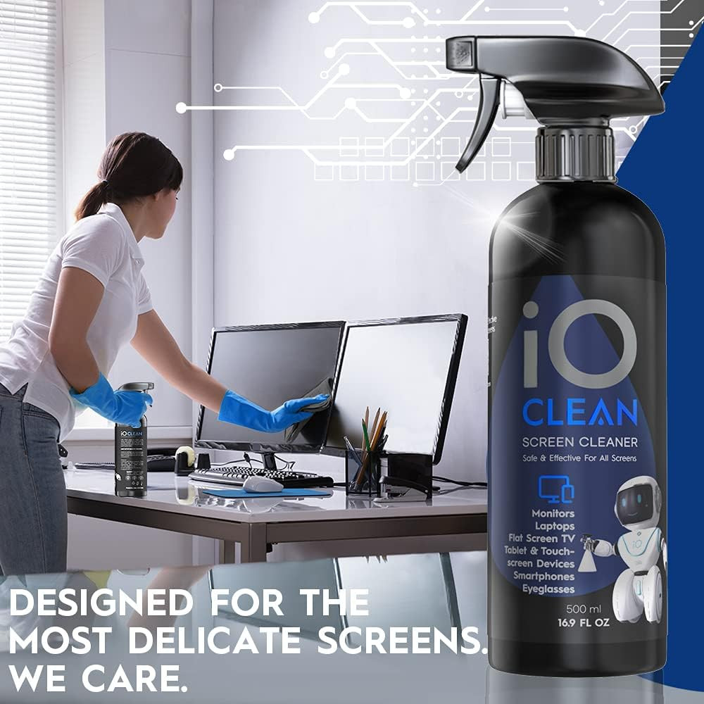 Screen Cleaner Spray (16Oz) + Washing Machine Cleaner and Descaler Tablets 24 Pc