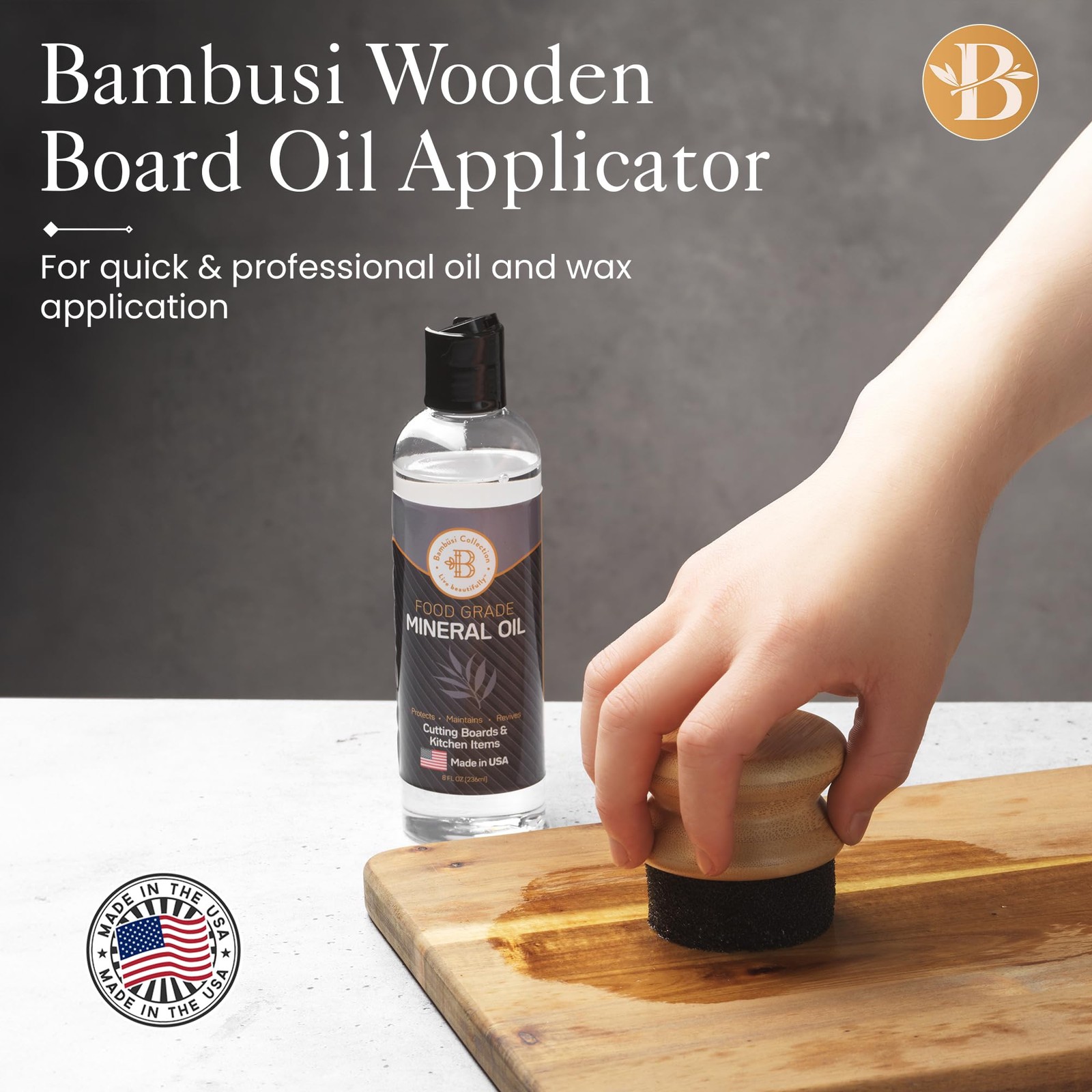 Cutting Board Oil Applicator – Brush for Applying Mineral Oil, Wax, and Wood …