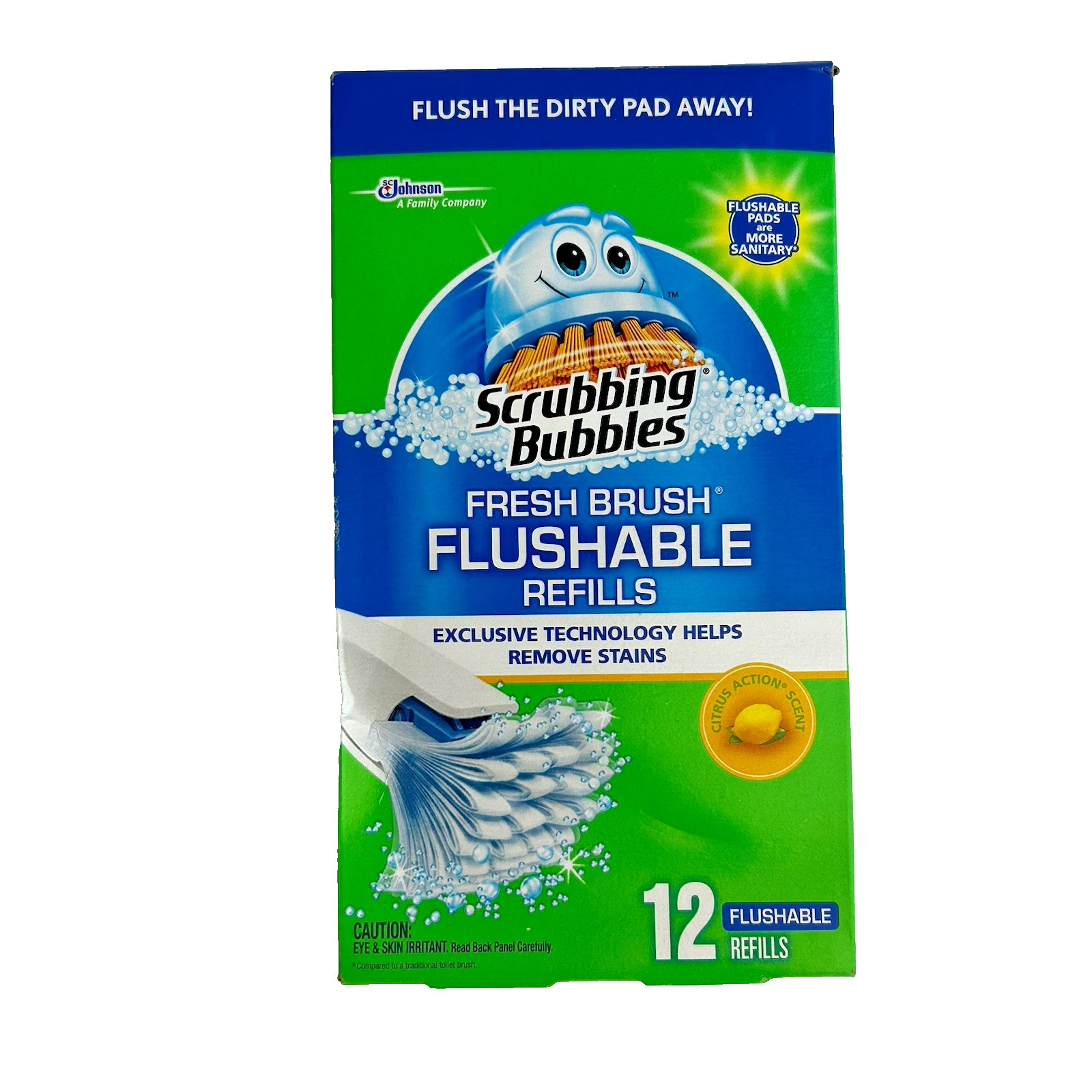 Scrubbing Bubbles Fresh Brush Flushable Refills Citrus 12 Ct. New Sealed