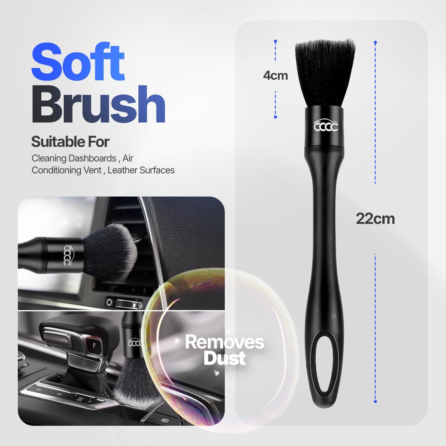 5 Pcs Car Detailing Brush Set – 2 Pcs Ultra-Soft for Delicate Leather, Screen…