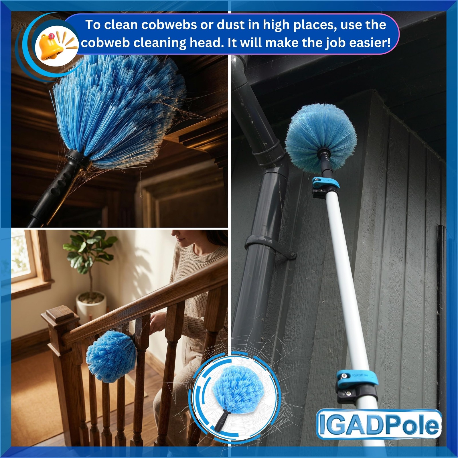 IGADPole 28 FT Water-Fed Washing Kit with Soap-Dispenser, Brush, 10″ Squeegee…