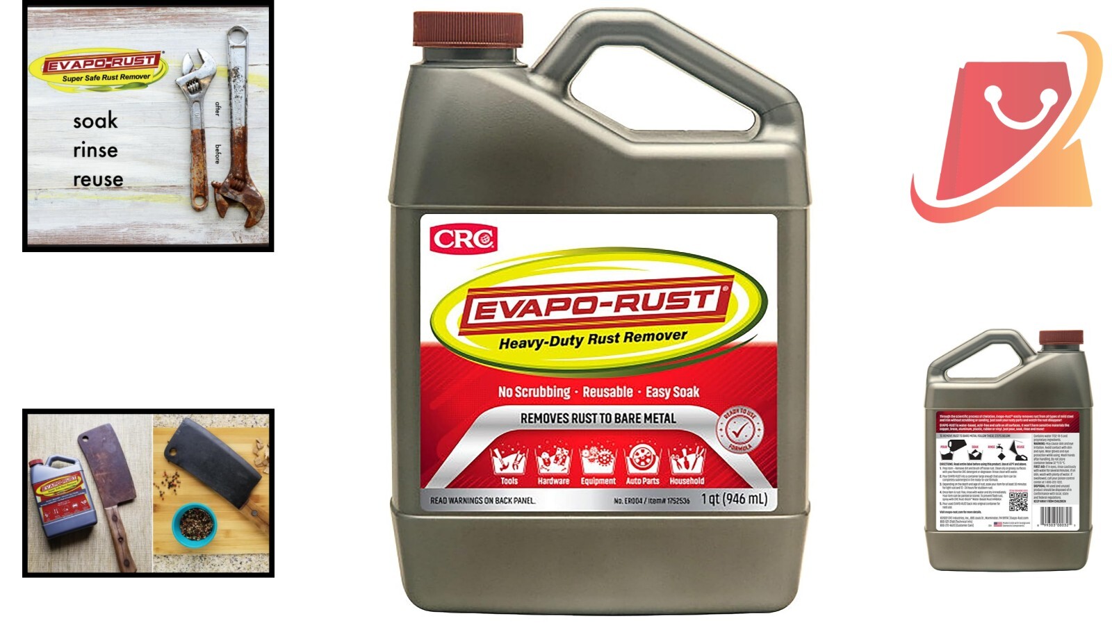 Environmentally-Friendly CRC Evapo-Rust 32 oz Heavy-Duty Rust Remover, Acid-Free