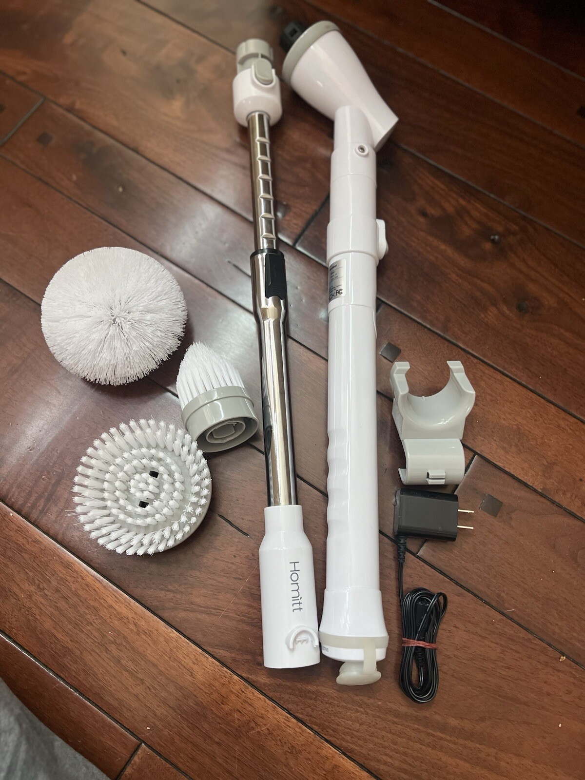 Cordless Spin Brush RECHARGEABLE Bathroom Kitchen Scrubber EXTENDABLE Homitt