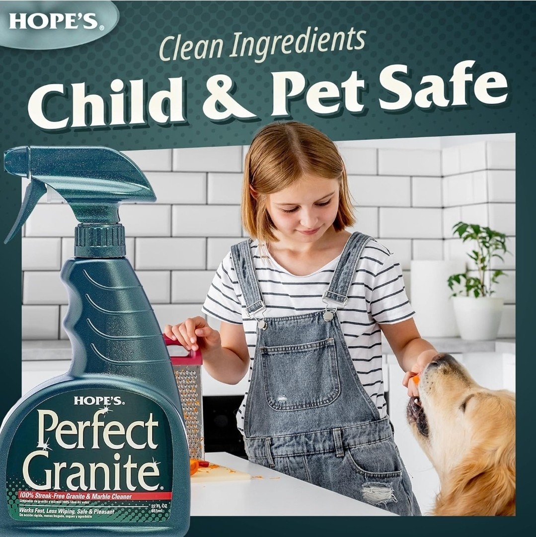 HOPE’S Perfect Granite, Marble & Stone Countertop Cleaner & Polish 22 Oz