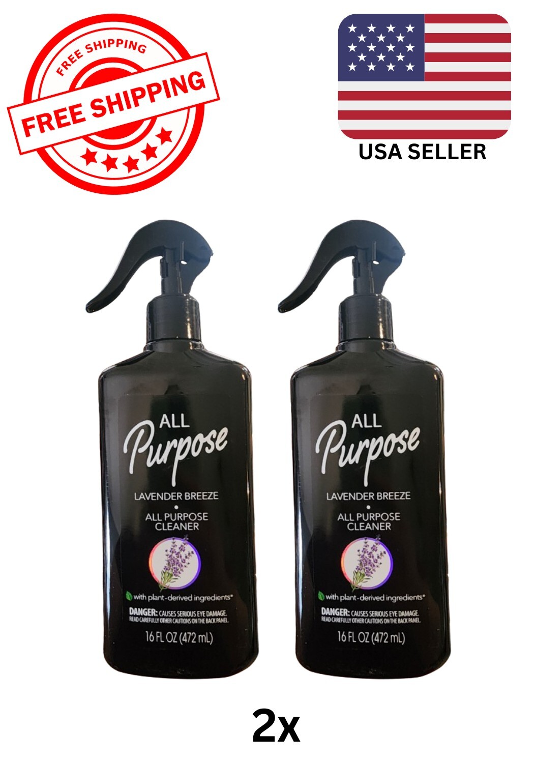 ( Lot Of 2 ) NEW Rejoice Lavender Breeze All Purpose Cleaner 16oz Plant Derived.