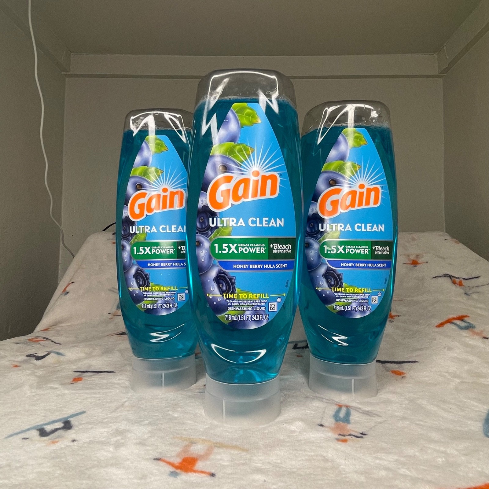 (3-PACK) Gain Honey Berry Hula EZ-Squeeze Liquid Dish Soap 24 fl oz x 3 🫐