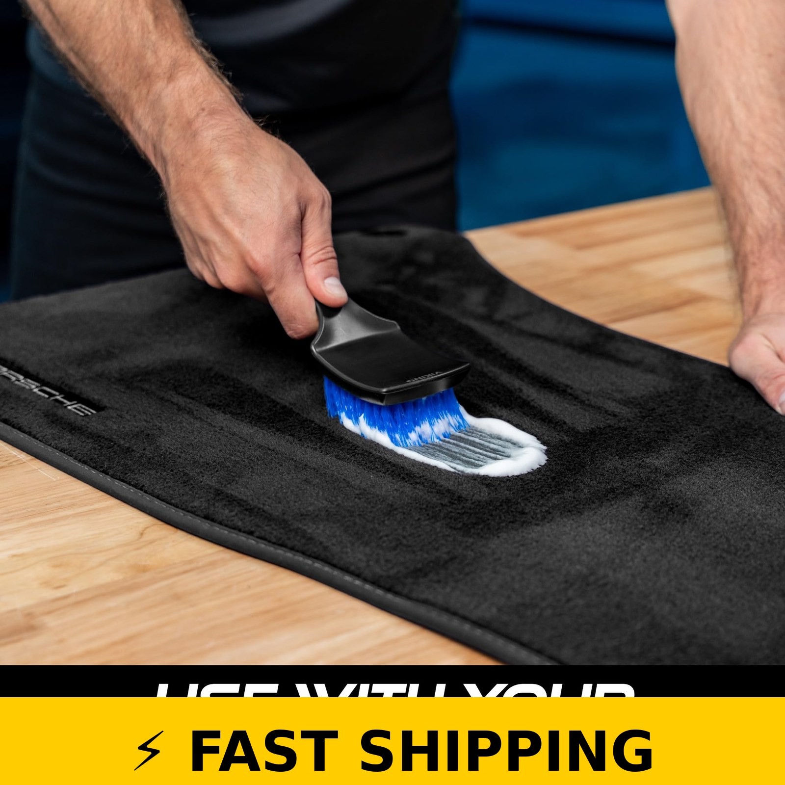 Viking Carpet Cleaning Brush – 8.3×2.5in, Black/Blue