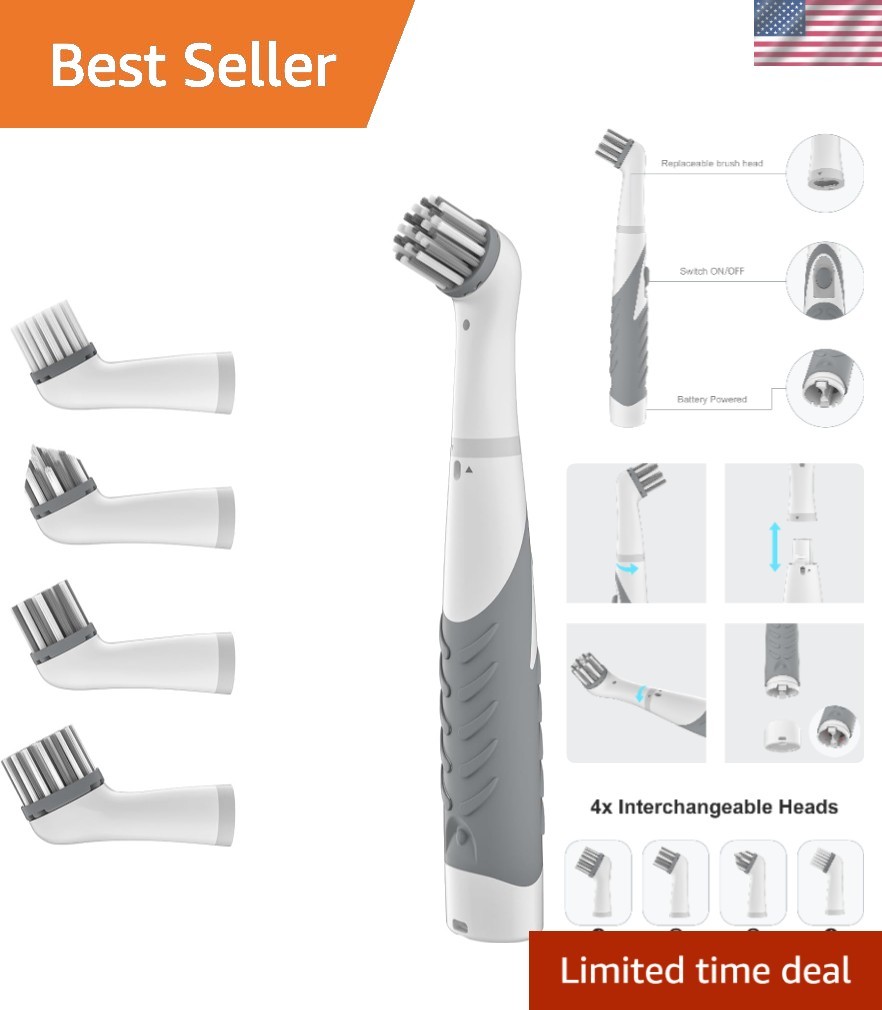 Efficient 4-in-1 Motorized Cleaning Brush for Bathroom and Kitchen Cleanings