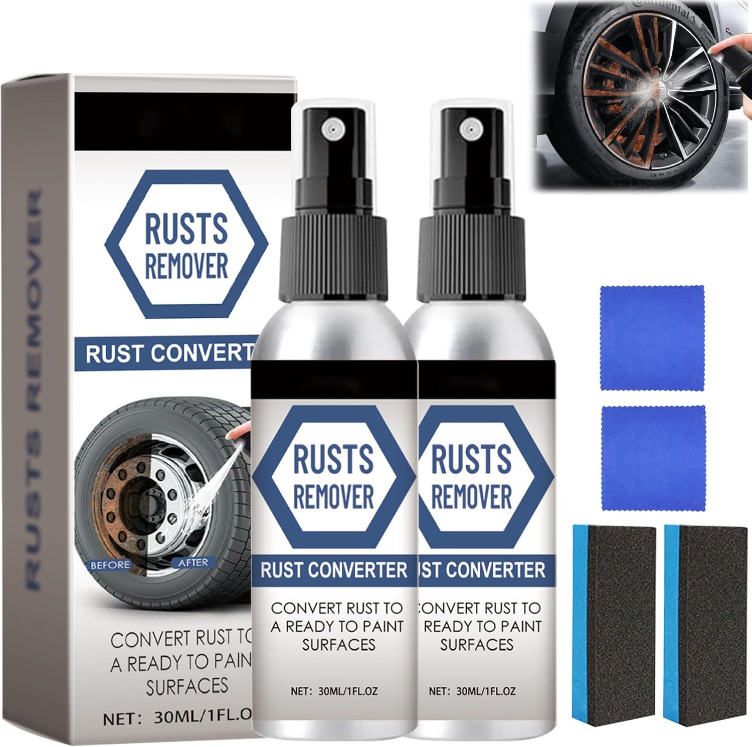 2PCS Nexa Rust Remover Spray, Rust Remover for Metal, Nexa 2.0 anti Rusts Iron O