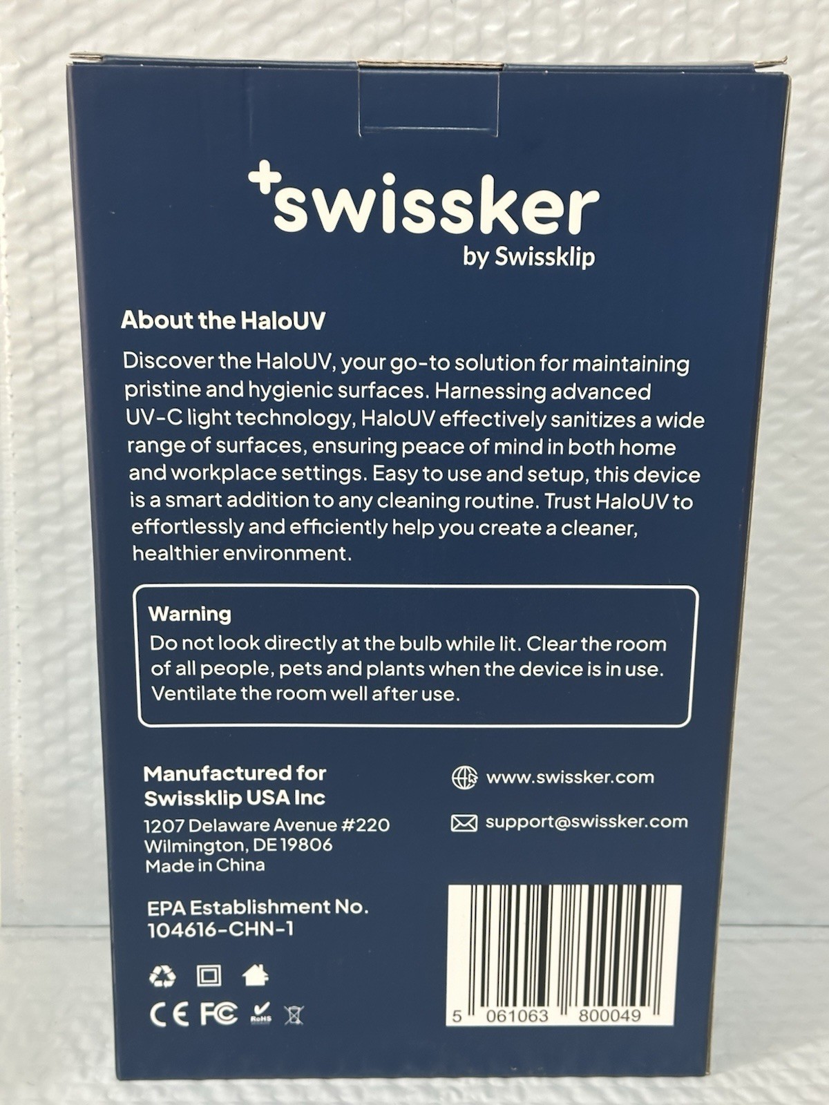 HaloUV Swissker by Swissklip, HaloClean UV Original, Home Disinfection Device