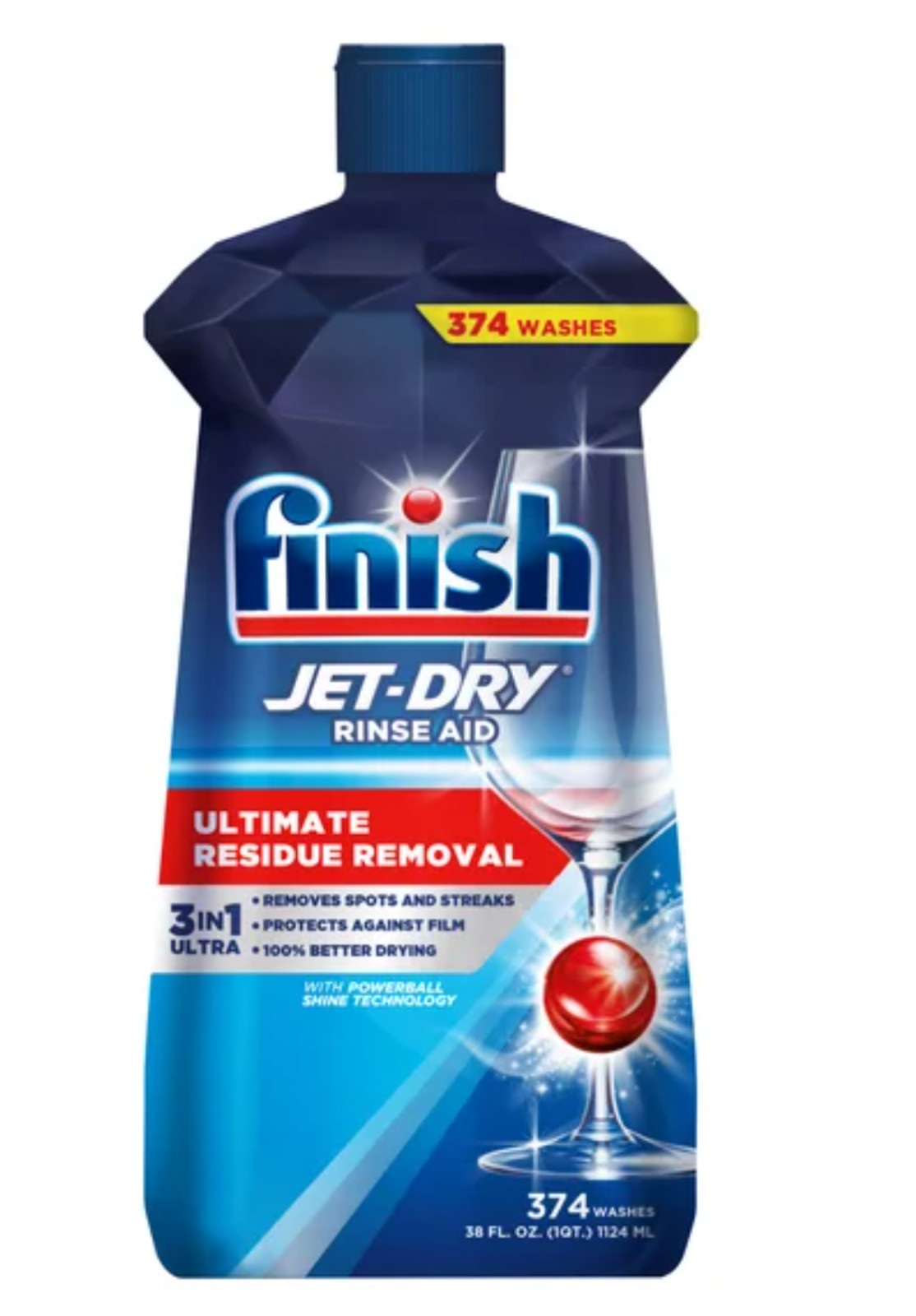 Finish Jet-Dry Ultra Rinse Aid, Dishwasher Rinse & Drying Agent (38 fl. oz.)