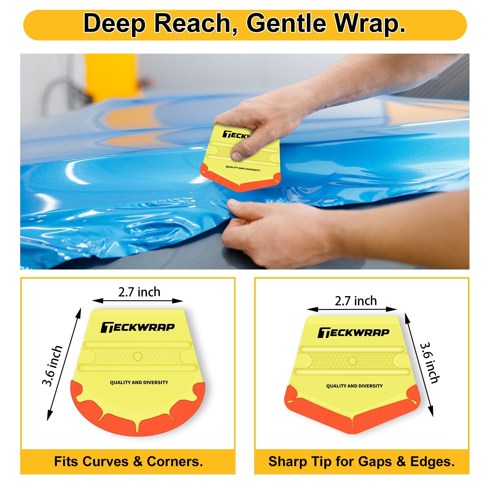 TECKWRAP Felt Edge Squeegee for Vinyl Wrap, Car Wrap, PPF, Decal & Window Tin…