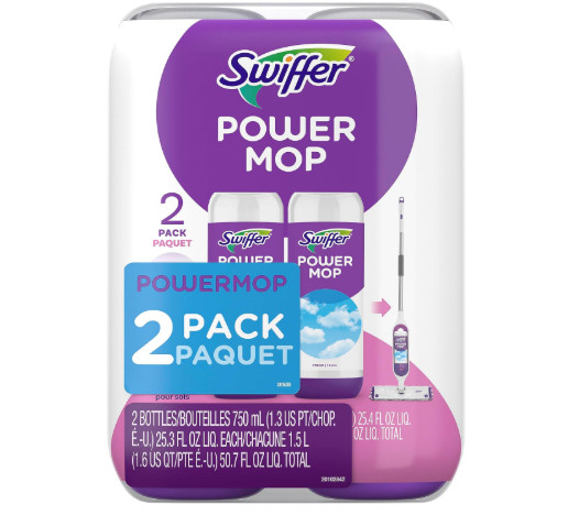 Swiffer Power Mop Floor Cleaning Solution Fresh Scent Floor Cleaner,25.3 oz, 2x.
