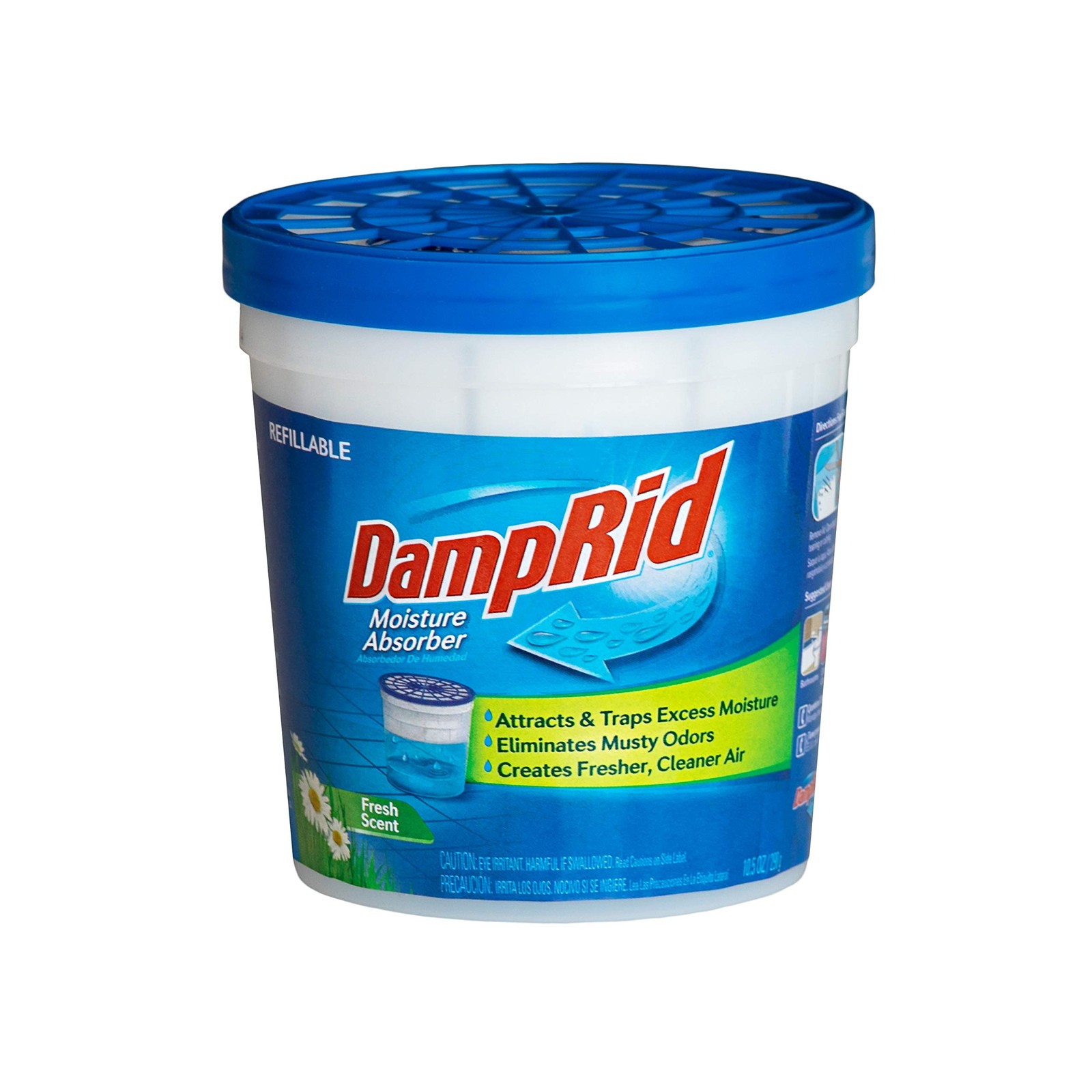 DampRid Refillable Moisture Absorber, 10.5 oz. Cups, 4 Pack, Fresh Scent, Traps