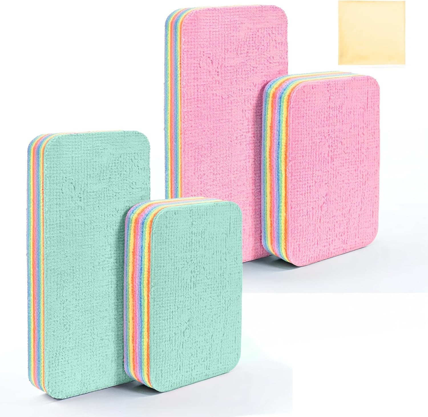 Peelable Microfiber Sponges 4 Pack – 12-Layer Tear Away PVA Cleaning Pads, Ul…