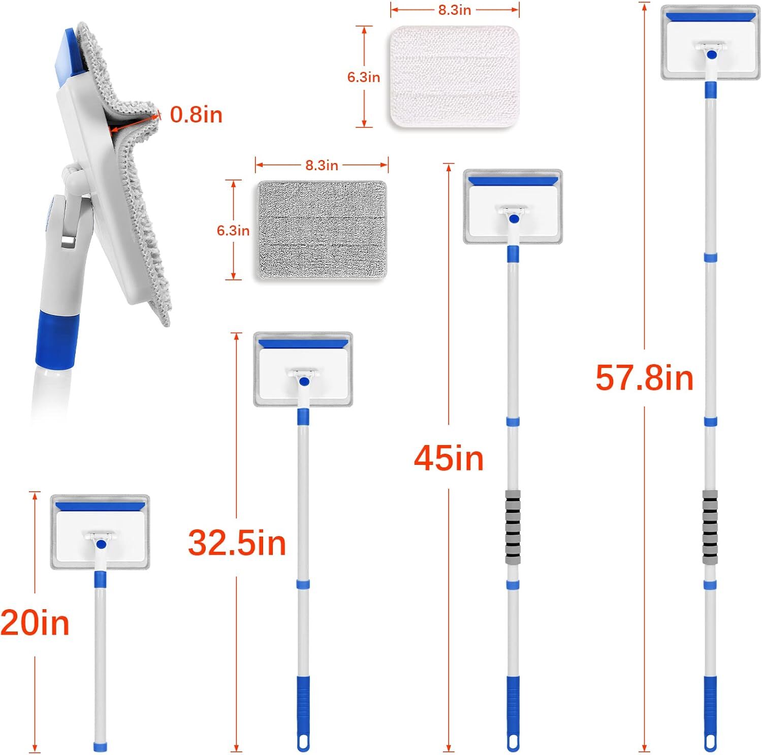 Baseboard Cleaner Tool with Handle, Wall Cleaner with Extendable Long Handle ,Do