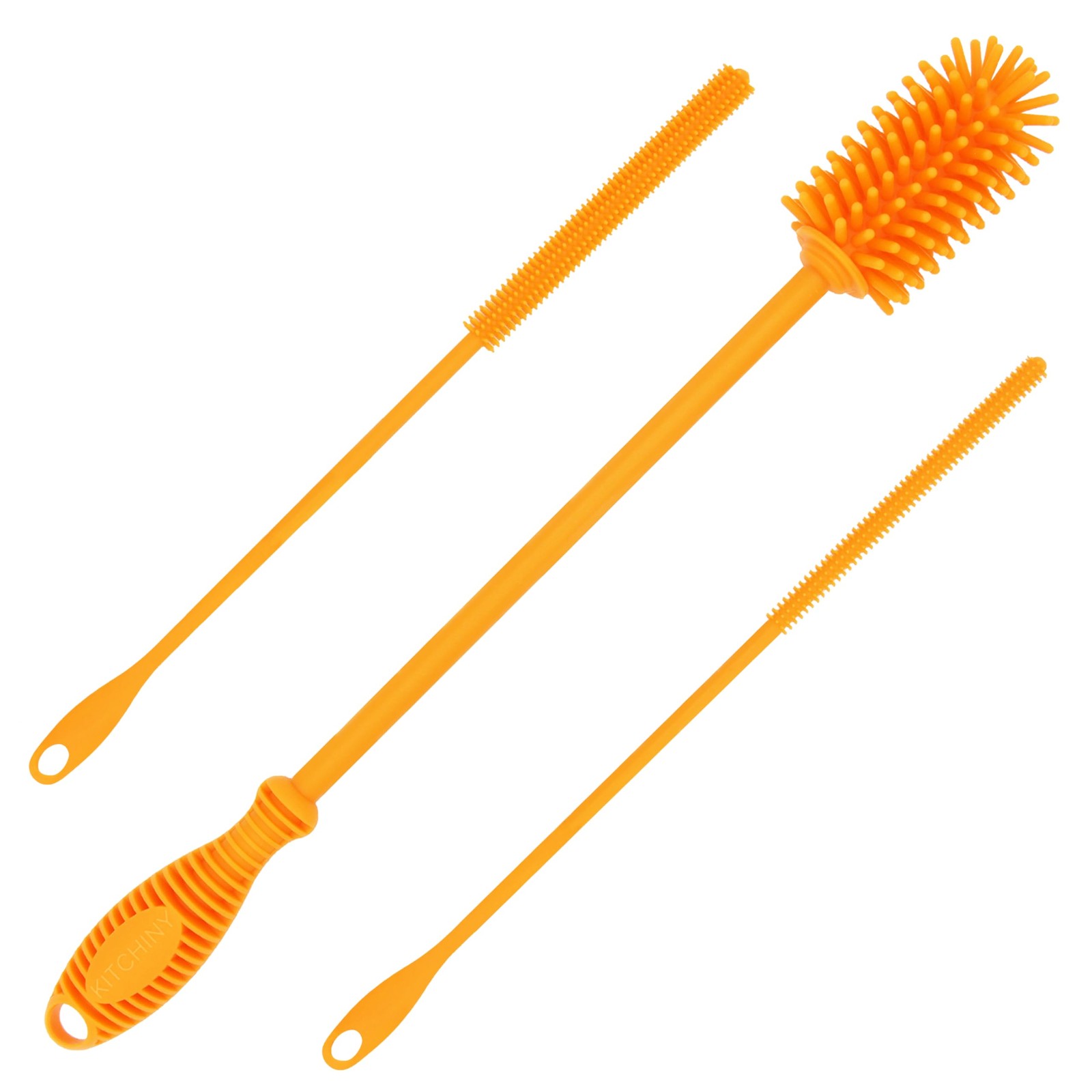 Silicone Bottle Brush with 2 Straw Cleaners 12.5” Water Bottle Cleaner Brush…