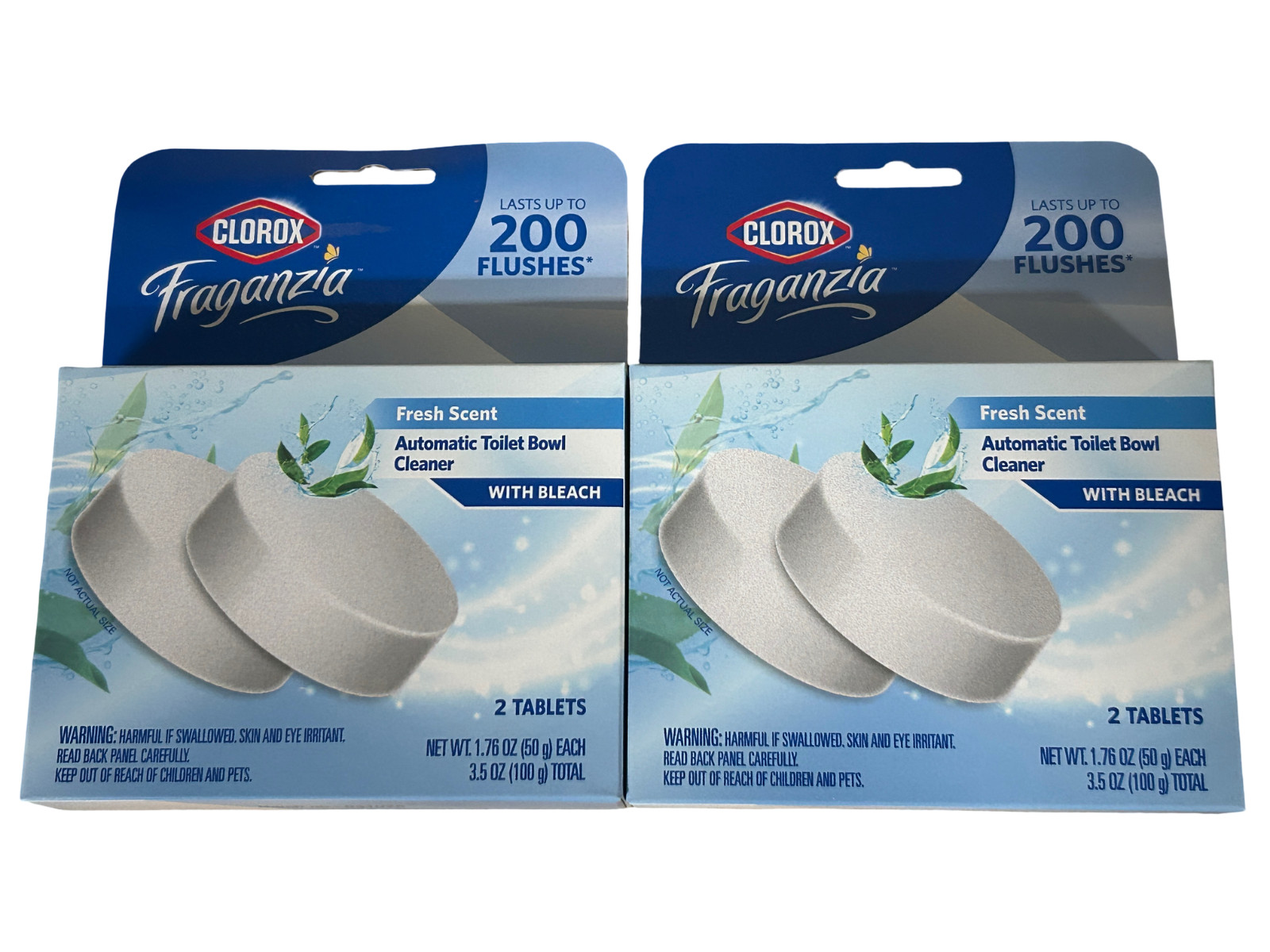 Pack of 4 Clorox Fraganzia Bleach-Free Automatic Toilet Bowl Cleaner Tablets