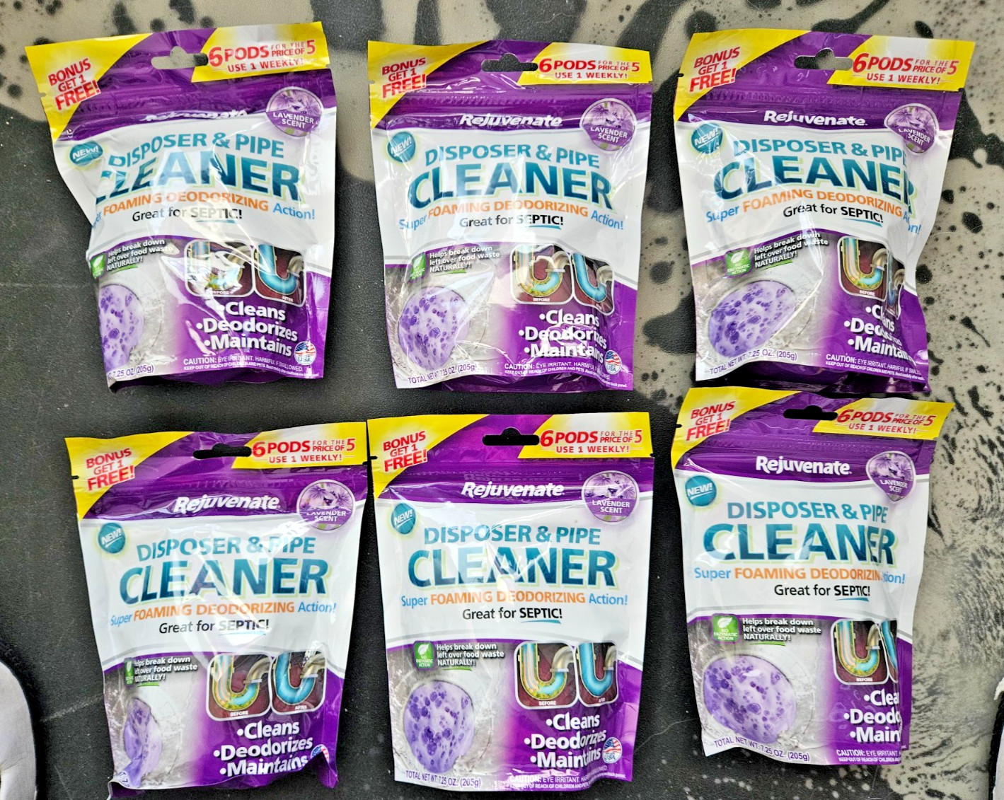 Rejuvenate Lavender Scent Disposer and Pipe Cleaner 6Pc. per Bag 6 Pack