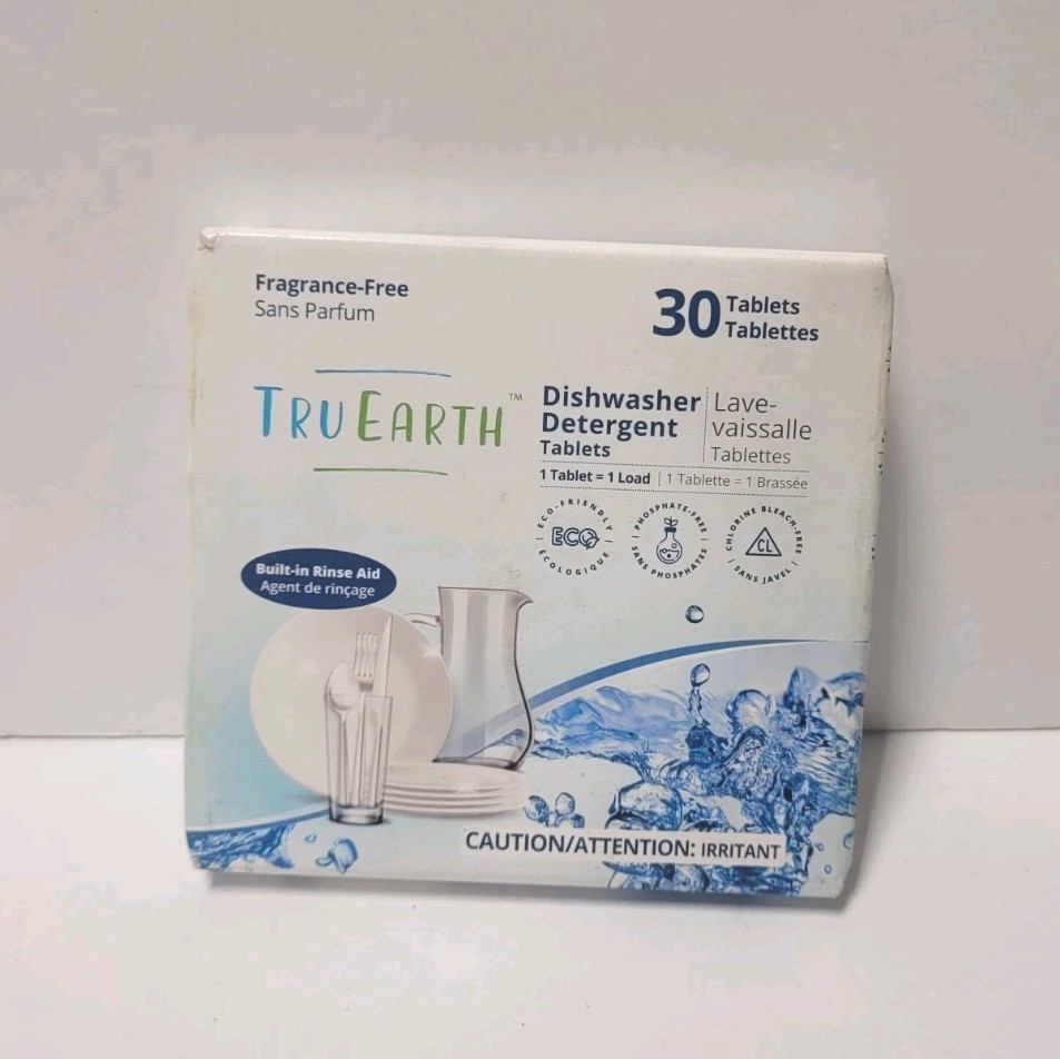 Tru Earth Dishwasher Detergent 30 Tablets Fragrance Free Eco Friendly