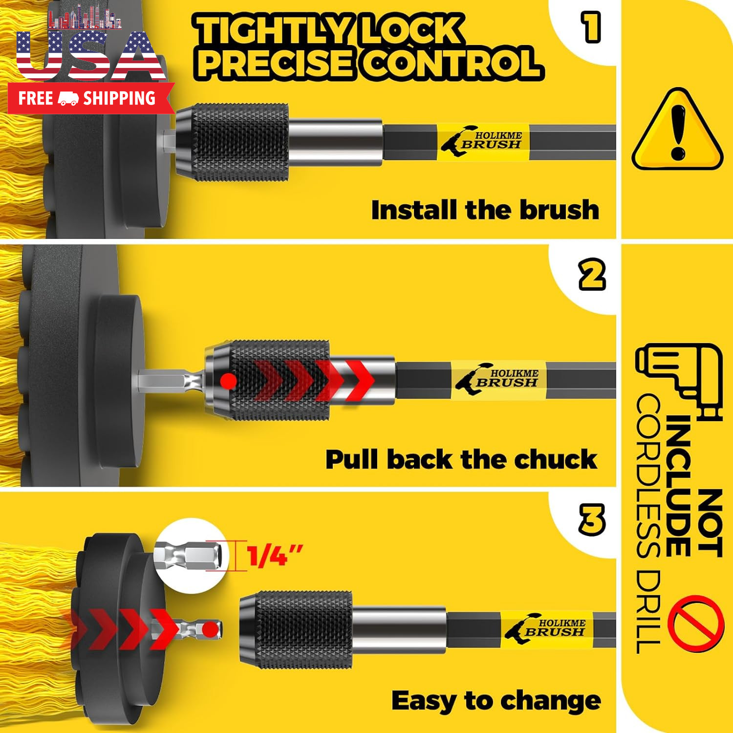8 Piece Drill Brush Attachments Set, Power Scrubber with Extend Long Attachment，