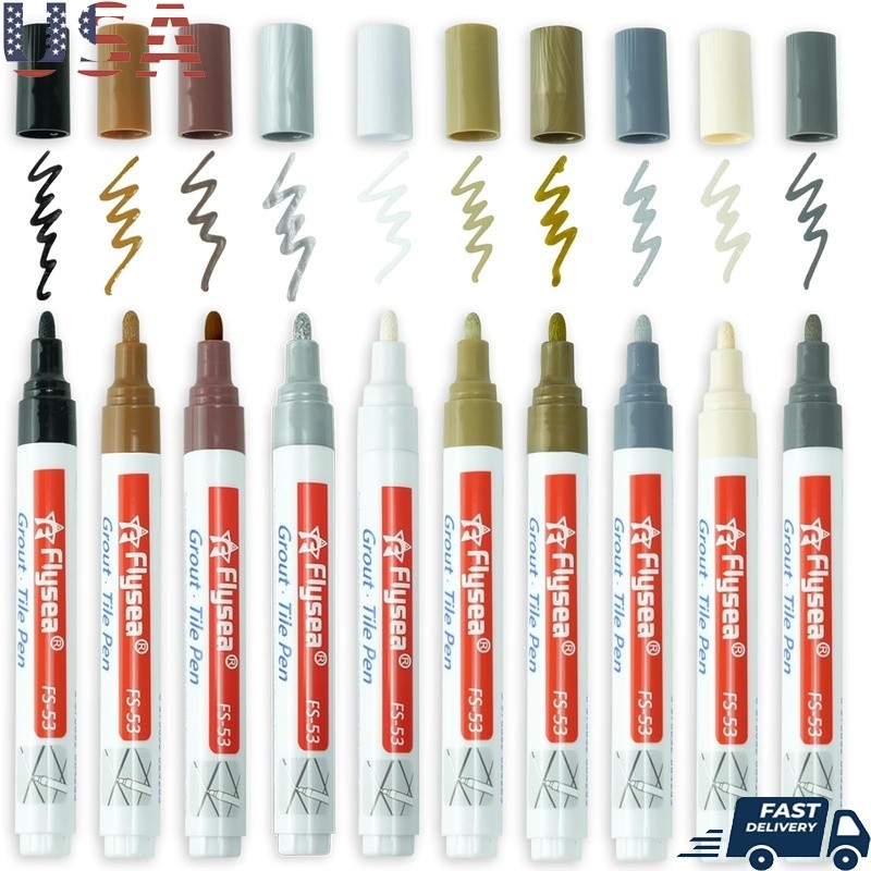 Tile Gap Filler Pens 10 Pack Quick Dry Grout Cleaner Water Resistant Restorer US