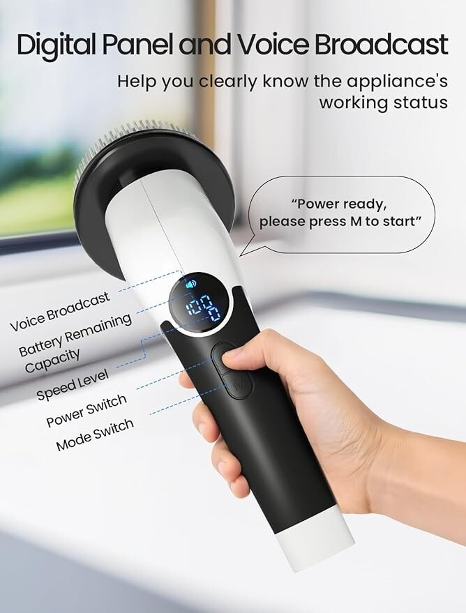 Spin Scrubber Kit Electric Scrubber for Bathroom Cleaning Tile Grout Tub Stove
