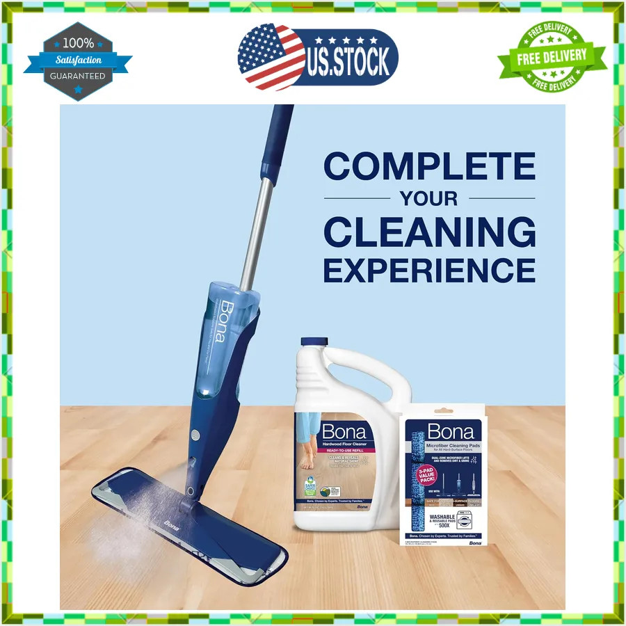 Bona Hardwood Floor Cleaner Refill 128 fl oz Unscented Residue Free Wood Solu…
