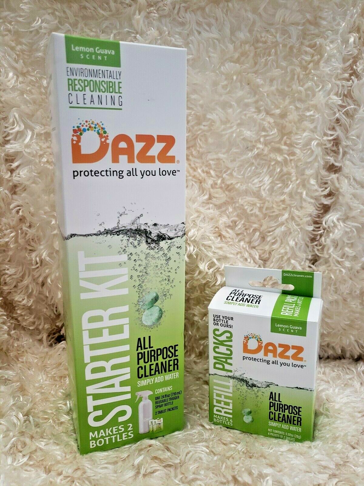 DAZZ All Purpose Cleaner Starter Kit & Refill Packs-Lemon Guava Lot/2 NEW!